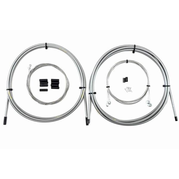 ・シフトアウターはソフトタイプで、コンジッドタイプと違い軽量で取り回しがきつい場合や輪行などで折りたたむ回数が多い自転車にもおすすめできます。・商品内容：・ブレーキアウター 外径　Φ5mm　長さ　2.5mx1本・シフトアウター　外径　Φ4m...