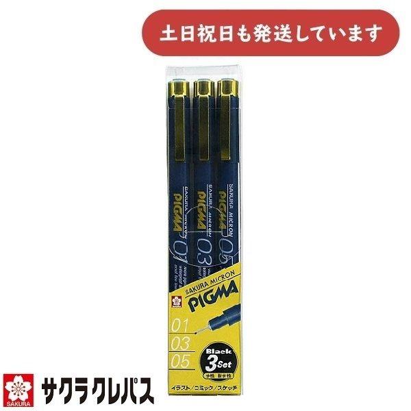 サクラクレパス ピグマ 3本セット ESDK-3A 文房具 文具 筆記具
