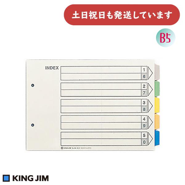 KING JIM（キングジム） カラーインデックス 5色5山6枚1組 10組