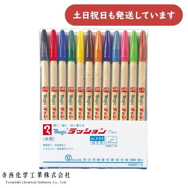 寺西化学 マジック ラッションペン No.300 12色セット M300C-12 筆記具