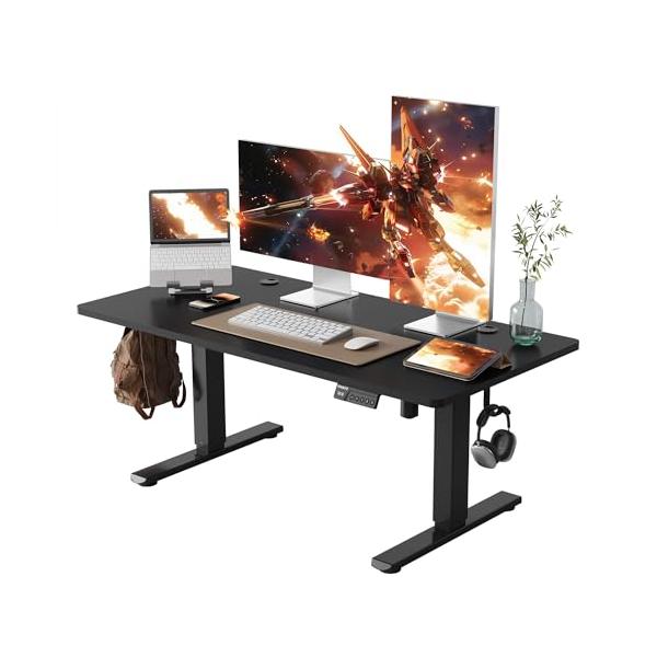 調節可能な高さのデスク YIHAYO電動昇降デスクの高さは46〜72cmの範囲で自由に調整でき、座椅子、レーシングシミュレーター、ソファ、オフィスチェア、ベッドなどと一緒に使用するのに非常に適しています。また、メモリ機能も備えており、最大で...