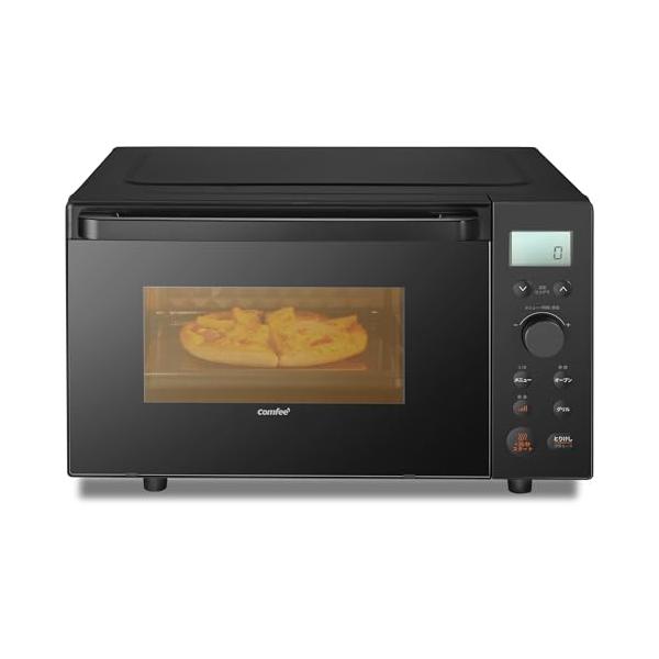 COMFEE' オーブンレンジ フラット 16L 角皿付き 黒 白 美品 コンフィー(COMFEE') オーブンレンジ 16L フラットテーブル 自動調理
