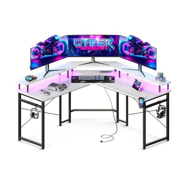 ODK ゲーミングデスク L字 パソコンデスク l字デスク デスク 机 幅129