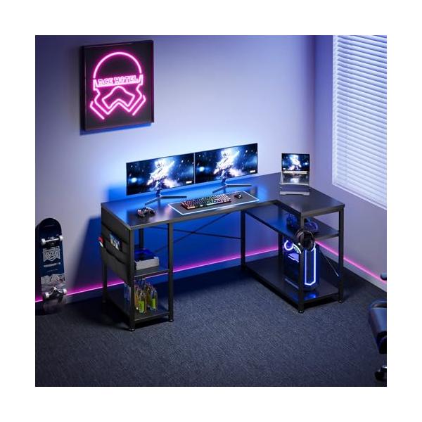 省スペースL型デザインで作業効率UP  左側作業スペース*右側延長デスクの合理的なレイアウトで、マルチタスク作業が可能。コーナーにぴったりフィットし、狭い空間でも効率的に活用できます。 スマート収納でスッキリ整理  ・側面の厚手収納ポケット...