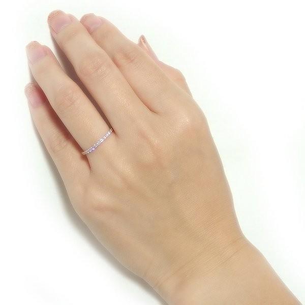 ファクトリーアウトレット ダイヤモンド リング ハーフエタニティ 0.2ct 9号 K18 ピンクゴールド ハーフエタニティリング 指輪