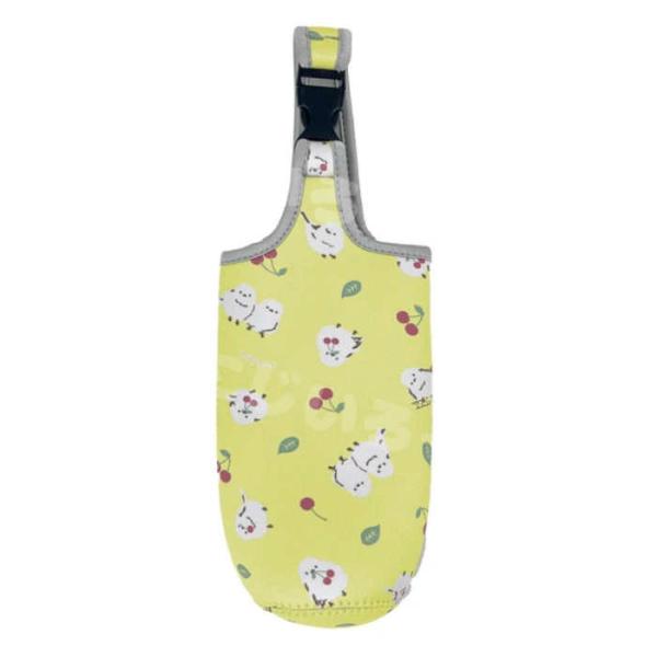 ボトルホルダーシマエナガ×さくらんぼ柄ドリンクボトルや500・600mlのペットボトルにピッタリ！サイズ直径6.5×H29cm■生産地：中国■素材・成分：表生地/ポリエステル　中材/発泡合成ゴム