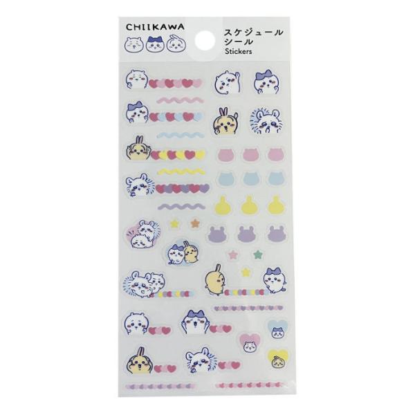 ちいかわ スケジュールシール シートシール ハチワレ うさぎ モモンガ ミニサイズ 手帳 デコ カレンダー キャラクター グッズ 女の子 透明 子供 クリア