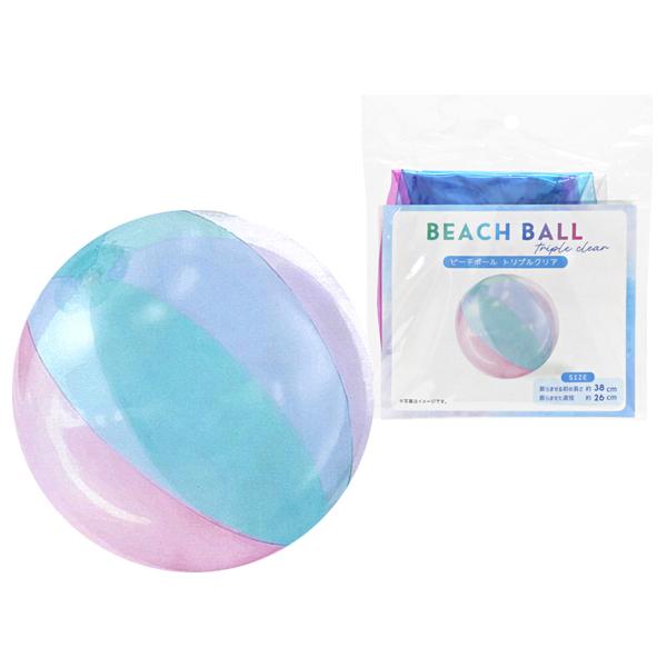 ビーチボール トリプルクリア 26cm綺麗なクリアカラーのビーチボール。海やプールで目立つこと間違いなし。膨らませたサイズ　26cm商品と画像とはカラーが若干異なる場合があります。小さなお子様が使用する場合、必ず保護者の付き添いが必要です。...
