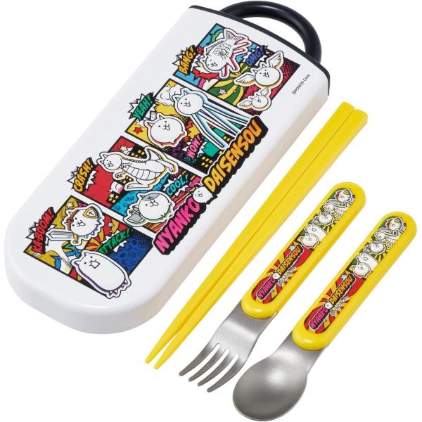 スケーター 弁当用箸 子供用 トリオセット 箸 スプーン フォーク 16.5cm にゃんこ大戦争 26 女の子 男の子食洗機対応のお箸、フォーク、スプーンとケースのセット。ケースは指で引き出すスライド式で衝撃に強く丈夫な構造。ケースは分解で...