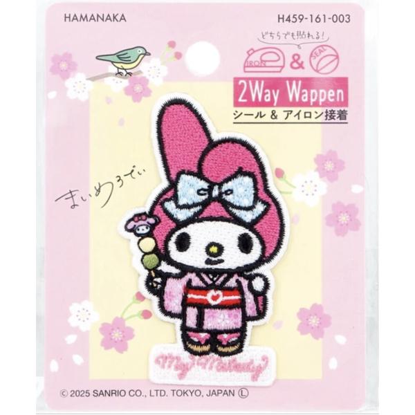 2way刺しゅうワッペン サンリオ 日本のお祭り マイメロディ おだんご 1