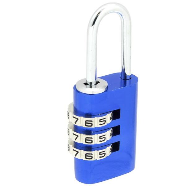 アルミのカギ 青カギを持ち歩く必要なし！暗証番号を自分で決められる！アルミ製で軽くてキレイ！バッグや家具、ポストやロッカーなどの簡易ロックに！材質　本体：アルミニウム　ツル：鉄クロームメッキ