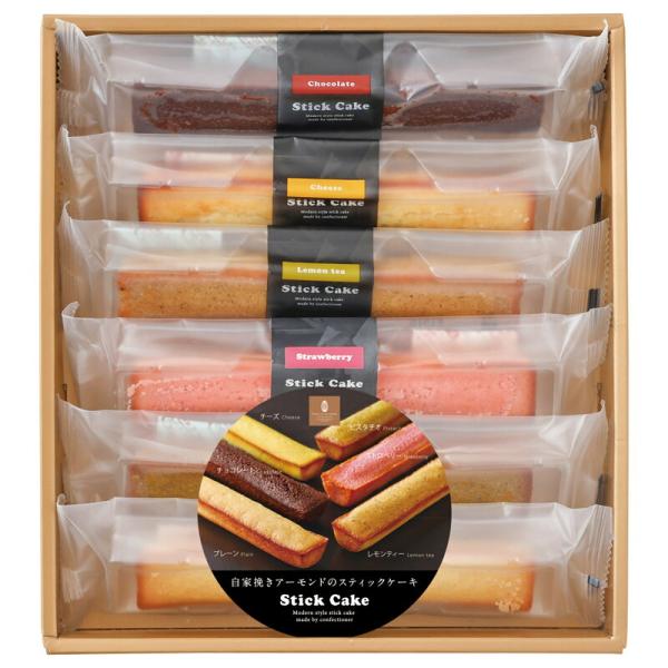 【説明文】厳選したアーモンドプードルを使ってしっとり食感に焼き上げた、スティックタイプのフィナンシェ。全6種類のアソートギフトです。【内容】プレーン・チョコ・チーズ・レモンティー・ストロベリー・ピスタチオ×各1 ■アレルギー：卵・乳・小麦【...