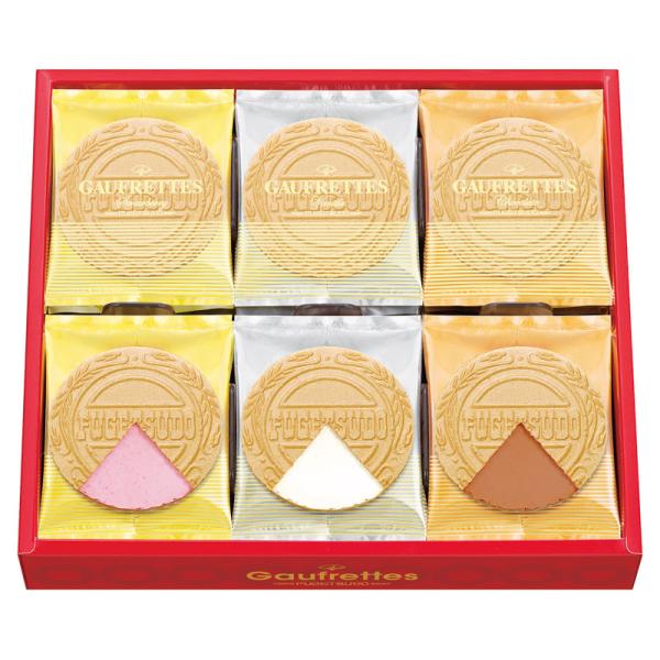 【商品説明】伝統の銘菓ゴーフルをおいしさをそのままに、可愛らしいミニサイズにしました。サンドクリームはバニラ、チョコレート、ストロベリーの3種類。いつでもどこでも気軽に楽しめるのが魅力です。【内容】ゴーフレット（バニラ・チョコレート・ストロ...