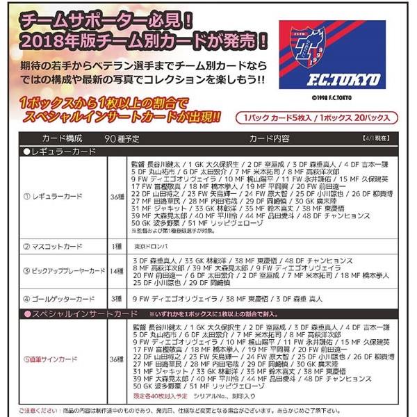 2018 Jリーグ カード チームエディション・メモラビリア FC東京 BOX 