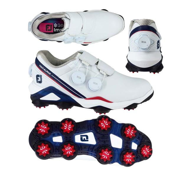 シューズ FootJoy - TOUR ALPHA TRIPLE BOA 24 55547 WT/NV/RD Tour Alpha Triple BOA - FootJoy