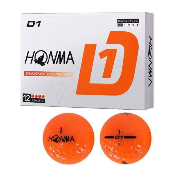 他サイト： 本間ゴルフ HONMA D1 ボール BT2401 オレンジ 1ダース 2024の商品画像