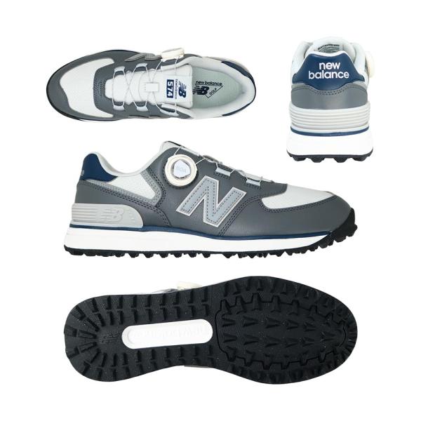 ゴルフシューズ　ニューバランス ユニセックス 574 SL BOA 574 v4 ボア スパイクレス UG574BJ4 GREY/NAVY [2025年モデル] New Balance Golf（ニューバランスゴルフ） ニューバランス