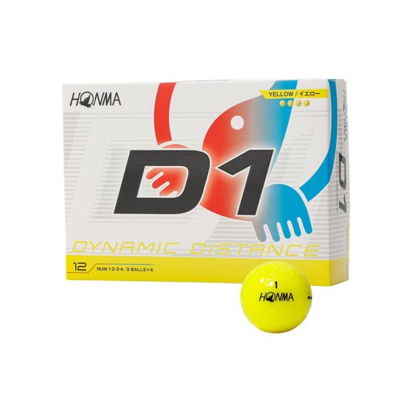 本間ゴルフ HONMA D1ボール イエロー 1ダース 2026