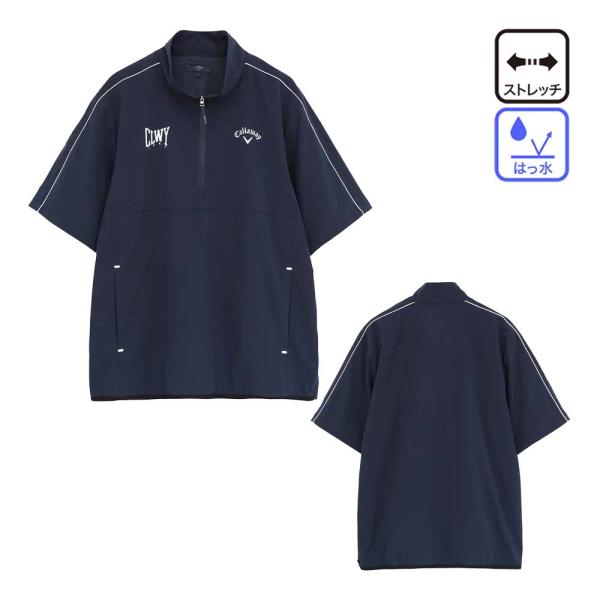 キャロウェイ Callaway 8WAYストレッチ撥水リップストライプ半袖ブルゾン C26216101 メンズウェア 26秋冬モデル