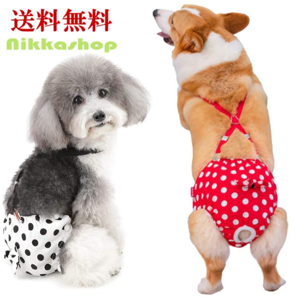 犬服 ドッグウェア サニタリーパンツ 生理パンツ マナーパンツ ドット リボン サスペンダー おむつカバー 女の子 発情期 メス 生理 マーキング メール便送料無料 An11 Nikkashop 通販 Yahoo ショッピング