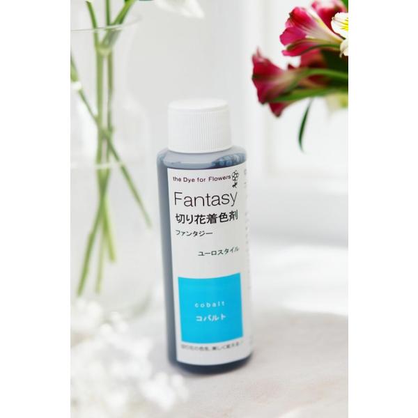 吸い上げタイプの切り花着色剤です。切り花に原液を吸わせることでお好きな色に染めることができます。異なる色同士を混ぜ、お好きな色を作ることもできます。パレス化学,ぱれす化学,Fantasy（ファンタジー）,Fantasy（ふぁんたじー）