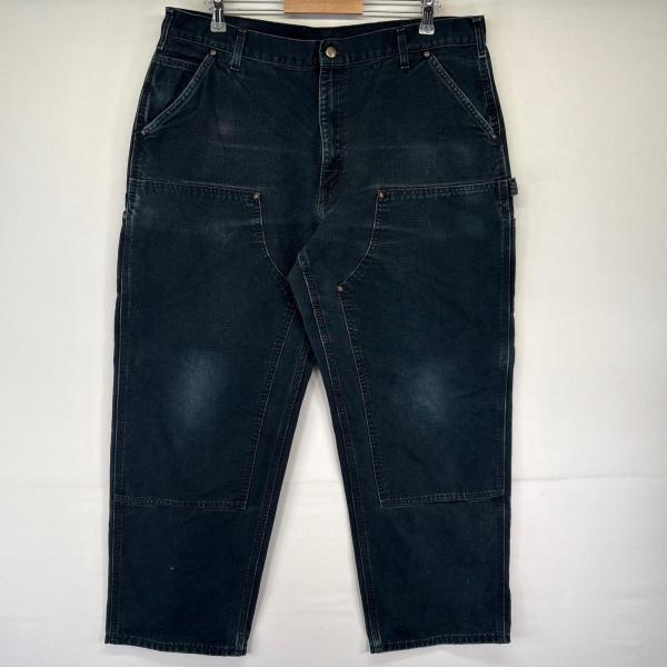 カーハート　ダック　ペインターパンツ　古着　ブラック　W36L32 Carhartt（カーハート） 古着 ダック パンツ ペインター ワークパンツ