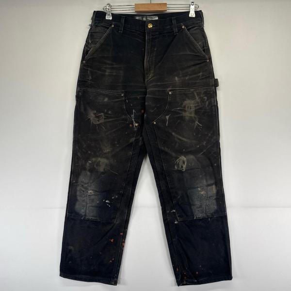 00s 古着 カーハート ダブルニー ダックペインターパンツ ブラック w33 Carhartt（カーハート） 古着 パンツ ワークパンツ ダブルニー