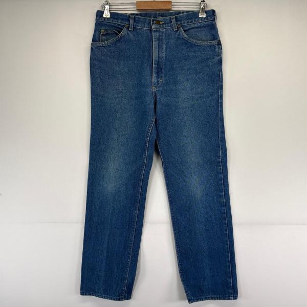 古着 リー Lee USA製 デニム パンツ デニムパンツ ストレート 大きいサイズ W34×L32  ブルー系 メンズ