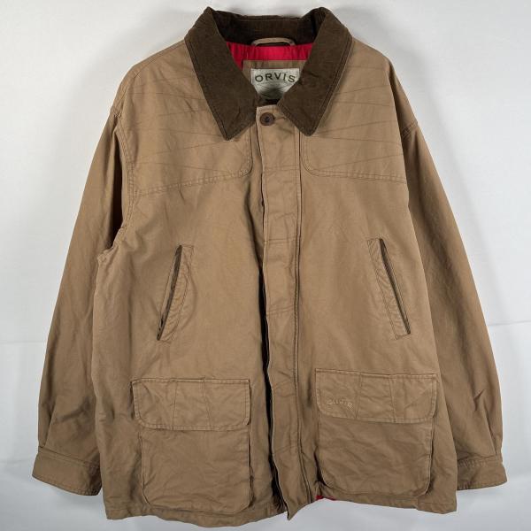 古着 オービス ORVIS フィールドコート ハンティングジャケット 大きいサイズ エルボーパッチ 襟コーデュロイ XXL  ブラウン系 メンズ