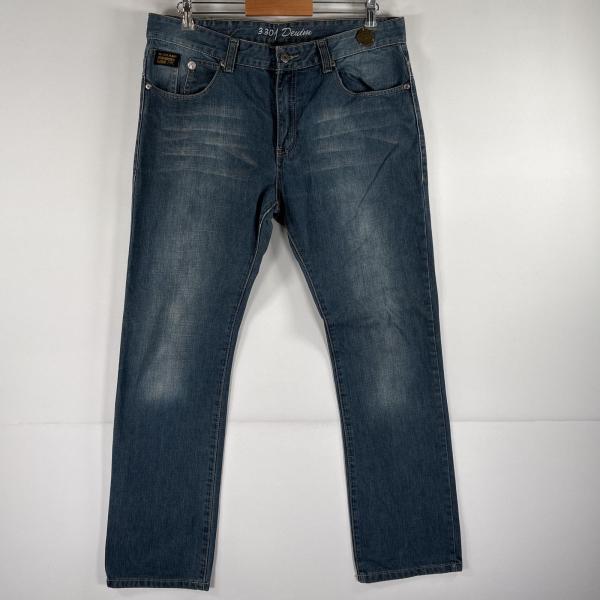 絶妙色落ち☆ジースターロウ テーパードデニム アタリ 鬼ヒゲ ワークパンツ 36 古着 ジースターロゥ G-STAR RAW デニムパンツ ストレート ヒゲ 色落ち