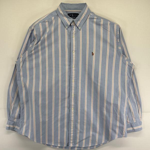 ​極希少 125cm 一枚袖 90s ラルフローレン 綿100【メンズL相当】 古着 90's/90年代 ラルフローレン RALPH LAUREN 長袖シャツ