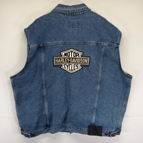 古着 ハーレーダビッドソン HARLEY DAVIDSON ベスト デニム バックロゴ