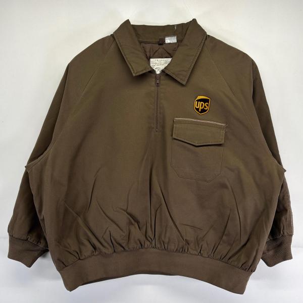 古着 TWIN HILL ワークジャケット ハーフジップ UPS 中綿 プルオーバー 