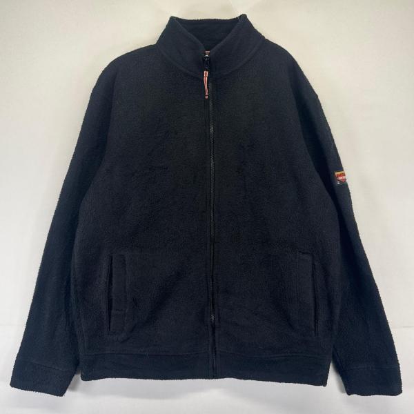 古着 オービス ORVIS フリース ジャケット フルジップ 袖タグロゴ 厚手 S  ブラック系 メンズ