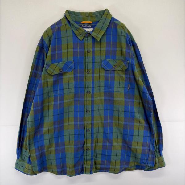 古着 コロンビア Columbia 長袖シャツ チェック ネルシャツ 大きいサイズ 胸ポケット 2XL  ブルー系 メンズ