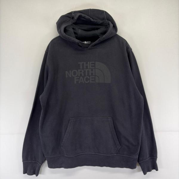 古着 ザ・ノースフェイス THE NORTH FACE パーカー スウェット プリント プルオーバー ロゴ M  ブラック 無地 メンズ