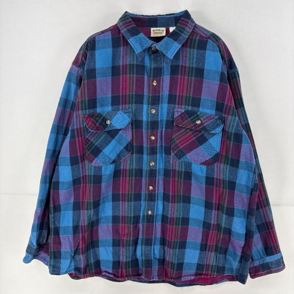 90s US古着 FIVE BROTHER ネルシャツ M 古着 90's/90年代 ファイブブラザー FIVE BROTHER 長袖シャツ 胸ポケ