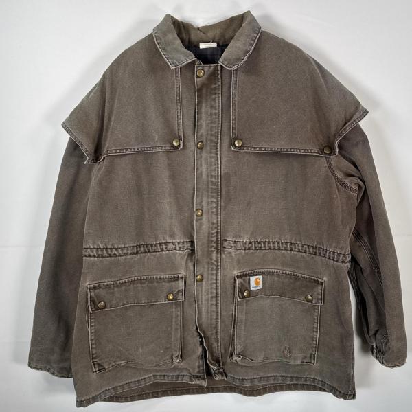 特大5XL 80s 90s USA製 ジョンソンガーメント ダックジャケット レア80sUSA製カーハートダックジャケットケープコート紺色L古着 N700