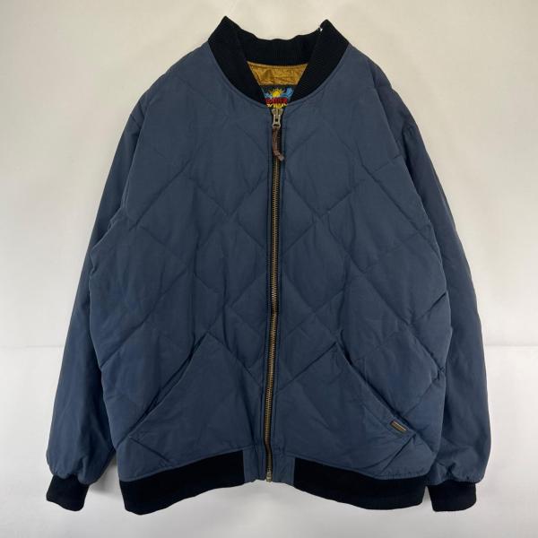 古着 エディー・バウアー Eddie Bauer ジャケット フルジップ ダウン 日の出タグ ワンポイントロゴ 大きいサイズ 2XL  ネイビー系 メンズ 古着 エディー・バウアー Eddie Bauer ジャケット フルジップ ダウン