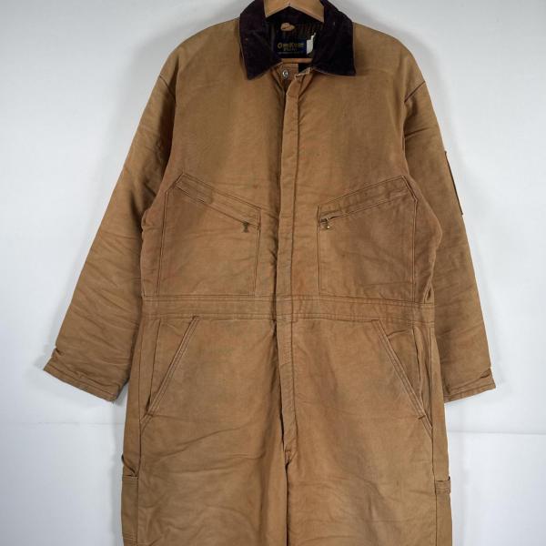 【管理番号】OYD0000060【ブランド】オシュコシュ / OSHKOSH【対象】メンズ【カラー】  ブラウン【生産国】USA【年代】1970年代【素材】コットン100%【実寸サイズ】総丈：約154cm肩幅：約53cm身幅：約65cmウエ...