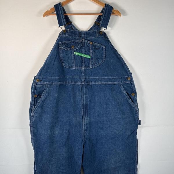 新品米国製80's90's KEYキーインディゴデニムオーバーオールW34×34 80年代 KEY キー デニム オーバーオール メンズW34 古着 80s