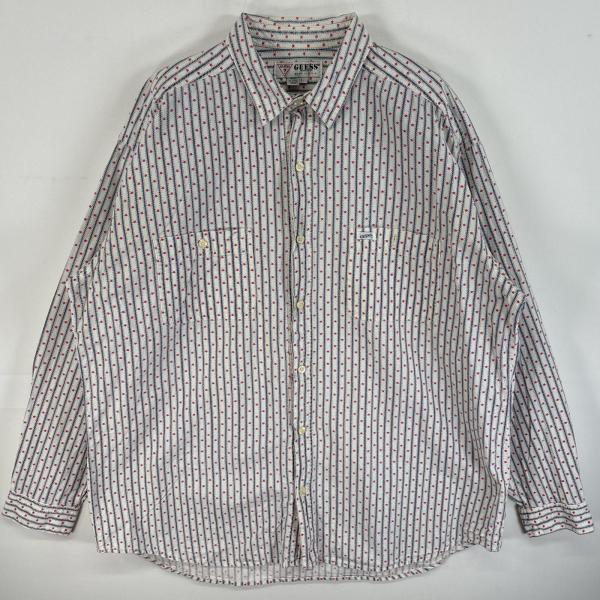 GUESS（ゲス） 古着 90's/90年代 長袖シャツ 星柄 USA製 ストライプ L