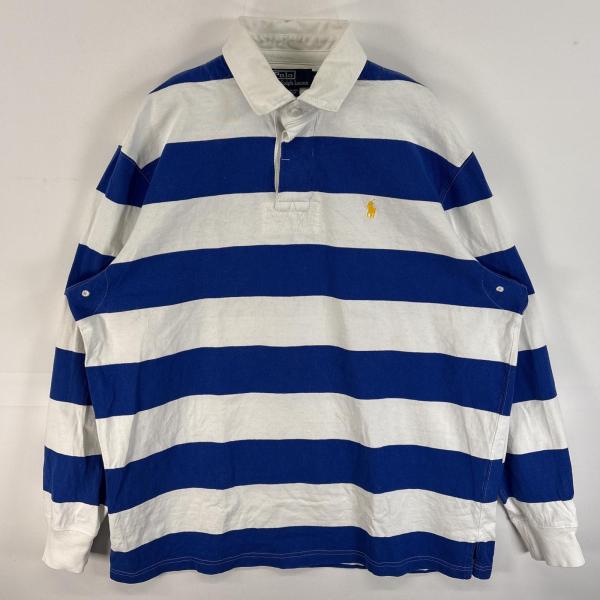 90s 希少柄 ポロバイラルフローレン 長袖ポロシャツ Lボーダー 【値下げ可】 ビッグサイズ Polo by Ralph Lauren ポロバイラルフローレン ボーダー