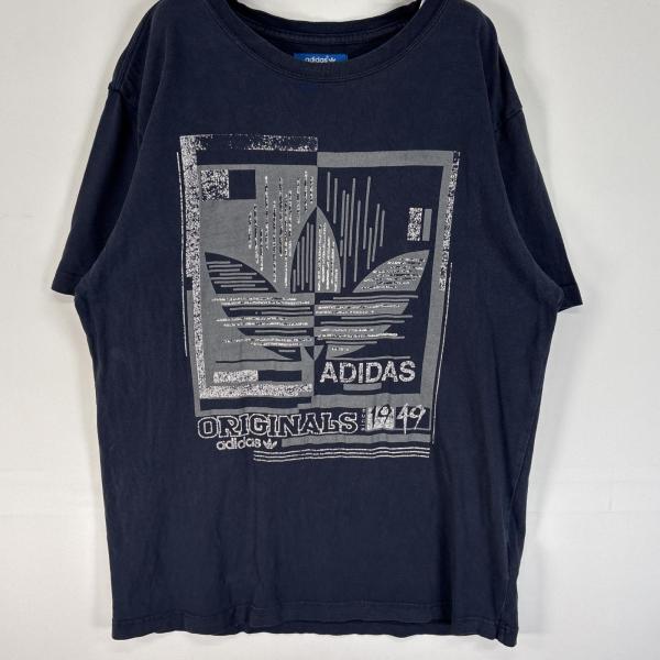 adidas（アディダス） 古着 半袖Tシャツ 大判 ラバープリント ロゴ