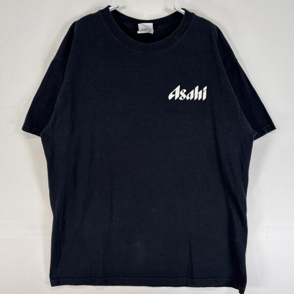 古着 アサヒ 半袖Tシャツ 両面 プリント 企業 お酒 ビール クルー