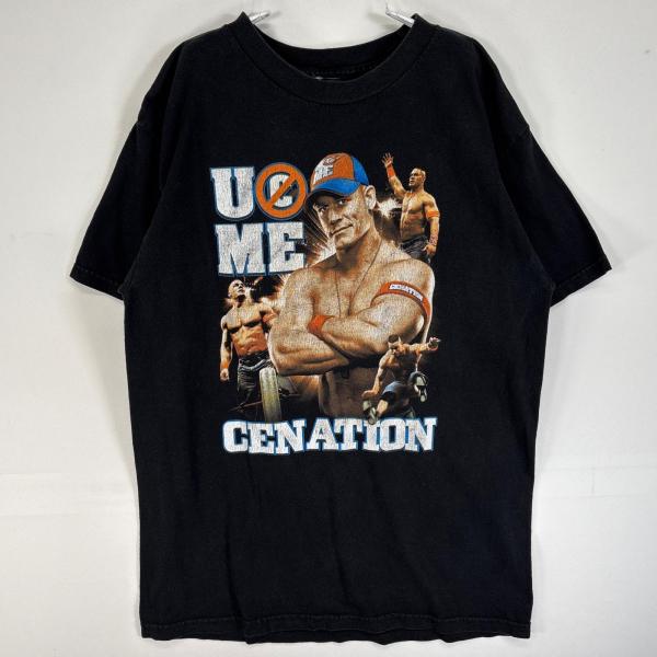 古着 BASICS 半袖Tシャツ WWE プロレス クルーネック M ブラック