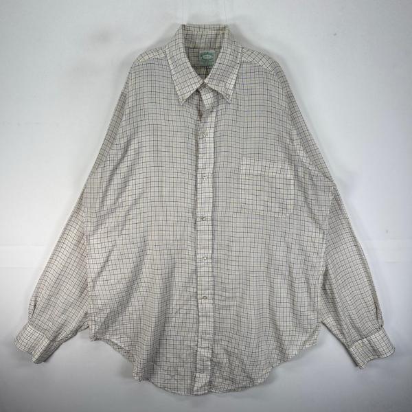 古着 70's/70年代 ヴィンテージ ブルックスブラザーズ Brooks Brothers 長袖シャツ ボタンダウン 6ボタン L  イエロー系 チェック メンズ BROOKS BROTHERS（ブルックスブラザーズ） 古着 70's/70年代