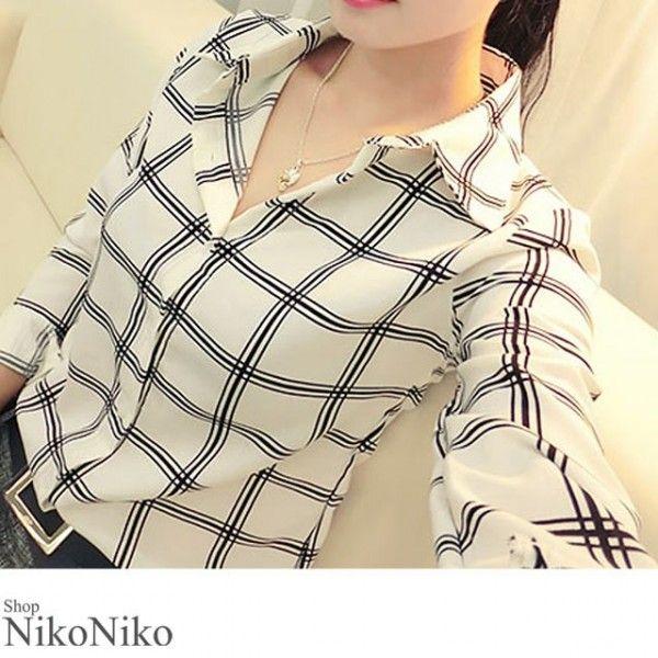 Ma チェックシャツ 即納 格子柄 シャツ ブラウス トップス カッターシャツ グラフチェック 長袖 モノトーン レイヤード Buyee Buyee 提供一站式最全面最專業現地yahoo Japan拍賣代bid代拍代購服務 Bot Online