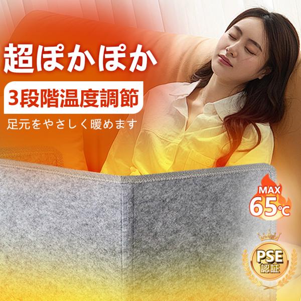 ■サイズ：100×57cm（広げた状態）■スペック：重量：約2.5kg定格電源電圧：AC100V（50/60Hz）定格電力：195W±10％電源コードの長さ：約1.5ｍ温度設定：強(65℃)/中(55℃)/弱(45℃)オフタイマー設定：2/...