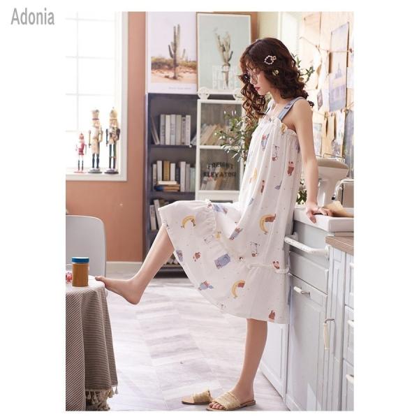 パジャマ ワンピース 寝巻き レディース 春 夏 部屋着 ルームウェア 膝丈 ホームウエア シンプル 体型カバー おしゃれ 人気 日常綿100 Apaproduction Fr